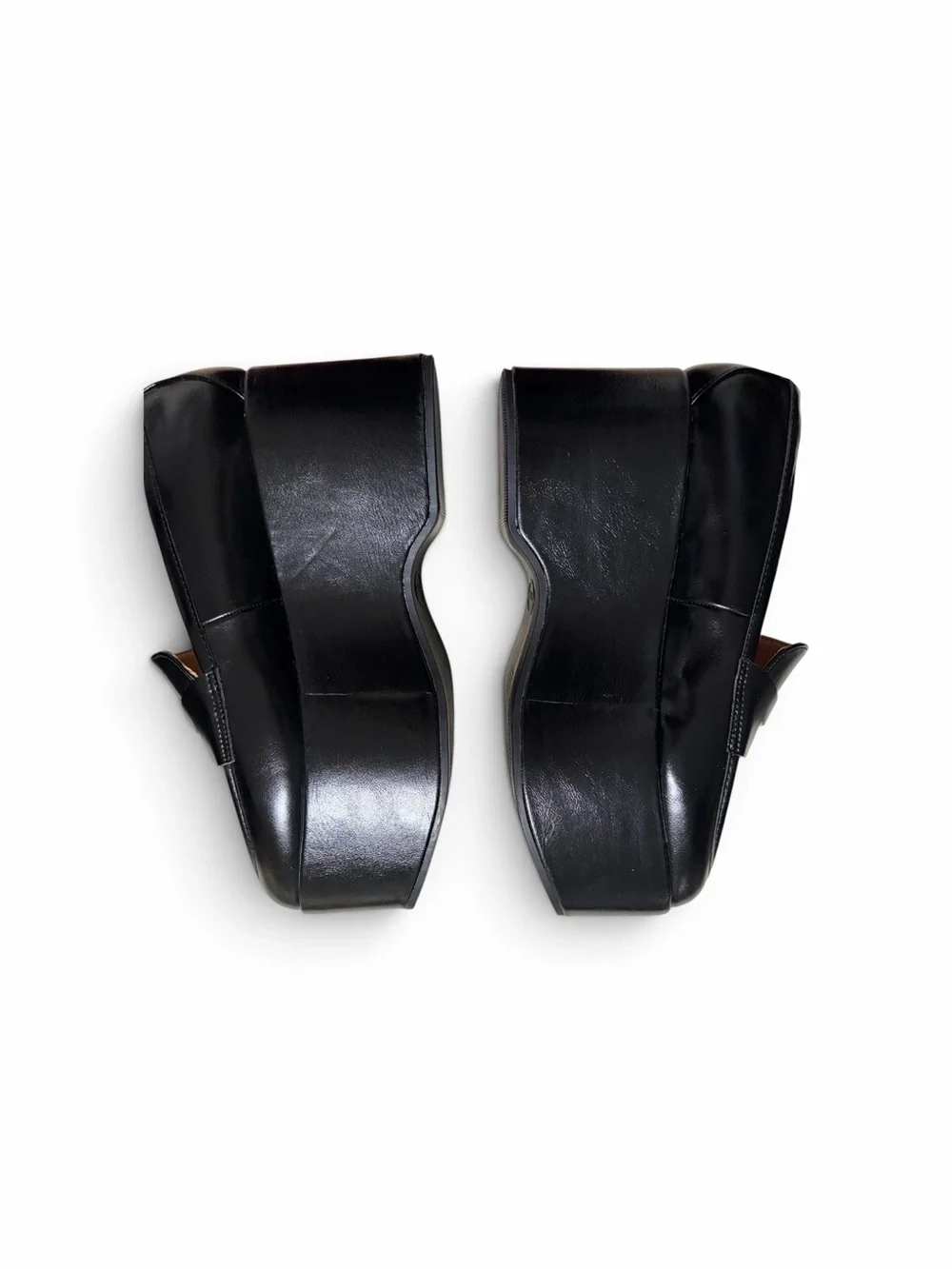 Scoop Black Platform Penny Loafers Chunky Heel 6.5